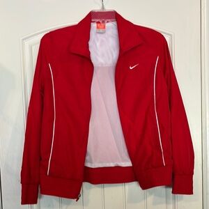 Nike Red Bomber Jacket with White Trim